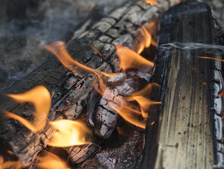 Между двумя посёлка близ Гурьевска загорелось упавшее дерево
