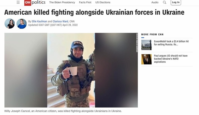 CNN: на Украине убит бывший американский морпех