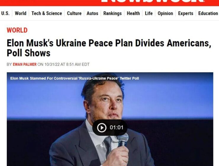 Каждый третий американец поддержал мирный план Илона Маска по Украине