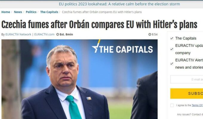 Чехия возмутилась словам Орбана, сравнившего действия Еврокомиссии с планами Гитлера