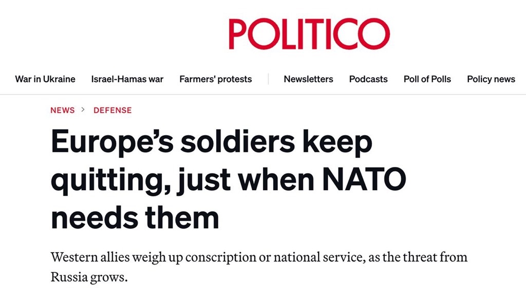 Politico: «Европейские солдаты покидают войска, когда они нужны НАТО»