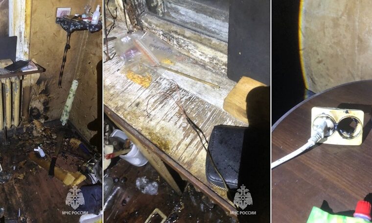 В Балтийске спасли троих человек при пожаре от замыкания проводки