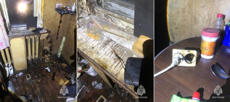 В Балтийске спасли троих человек при пожаре от замыкания проводки