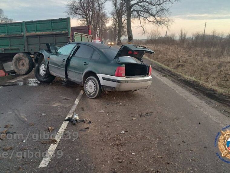 На трассе в Калининградской области водитель «Фольксвагена» столкнулся с трактором