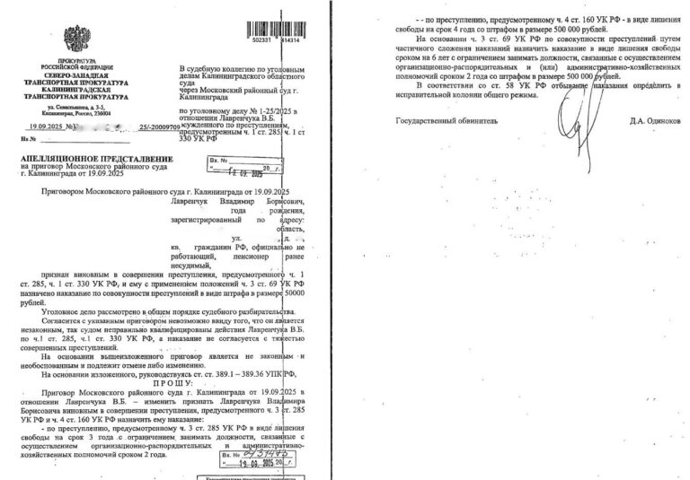 Суд разъяснил мягкий приговор экс-директору Калининградского порта после критики на ТВ