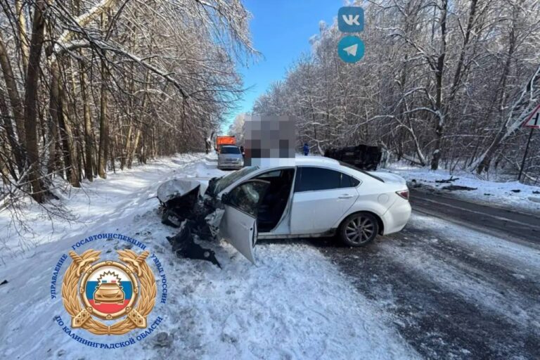 Под Багратионовском «Мазда» вылетела на&nbsp;встречку и&nbsp;врезалась в&nbsp;скорую